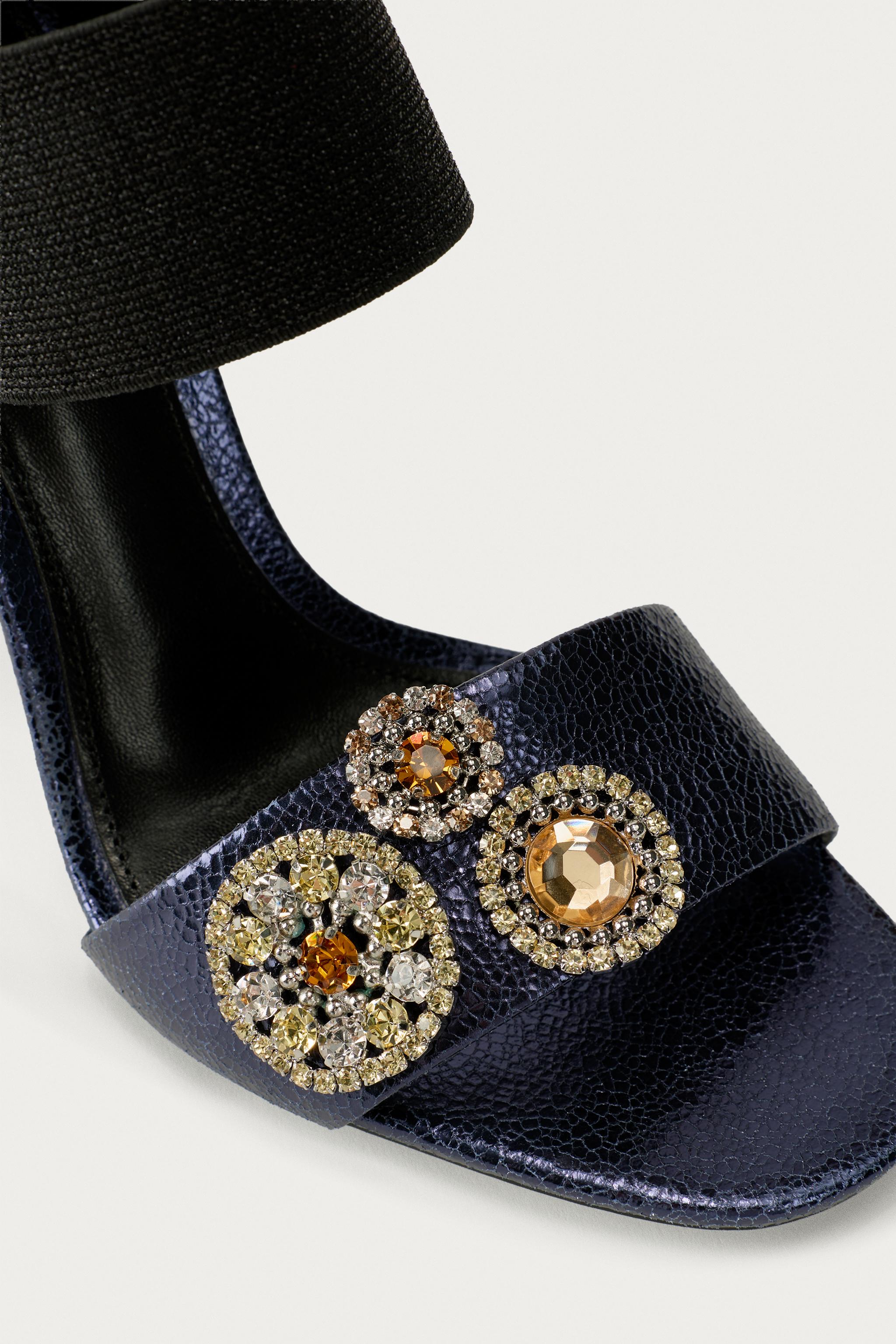 MARISA BERENSON X ZARA LEATHER HEELED SANDALS